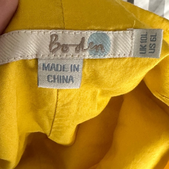 Boden Yellow Polka Dot Swishy Dress Full Skirt Cap Sleeve Tall Size 6 Long L - Picture 8 of 11